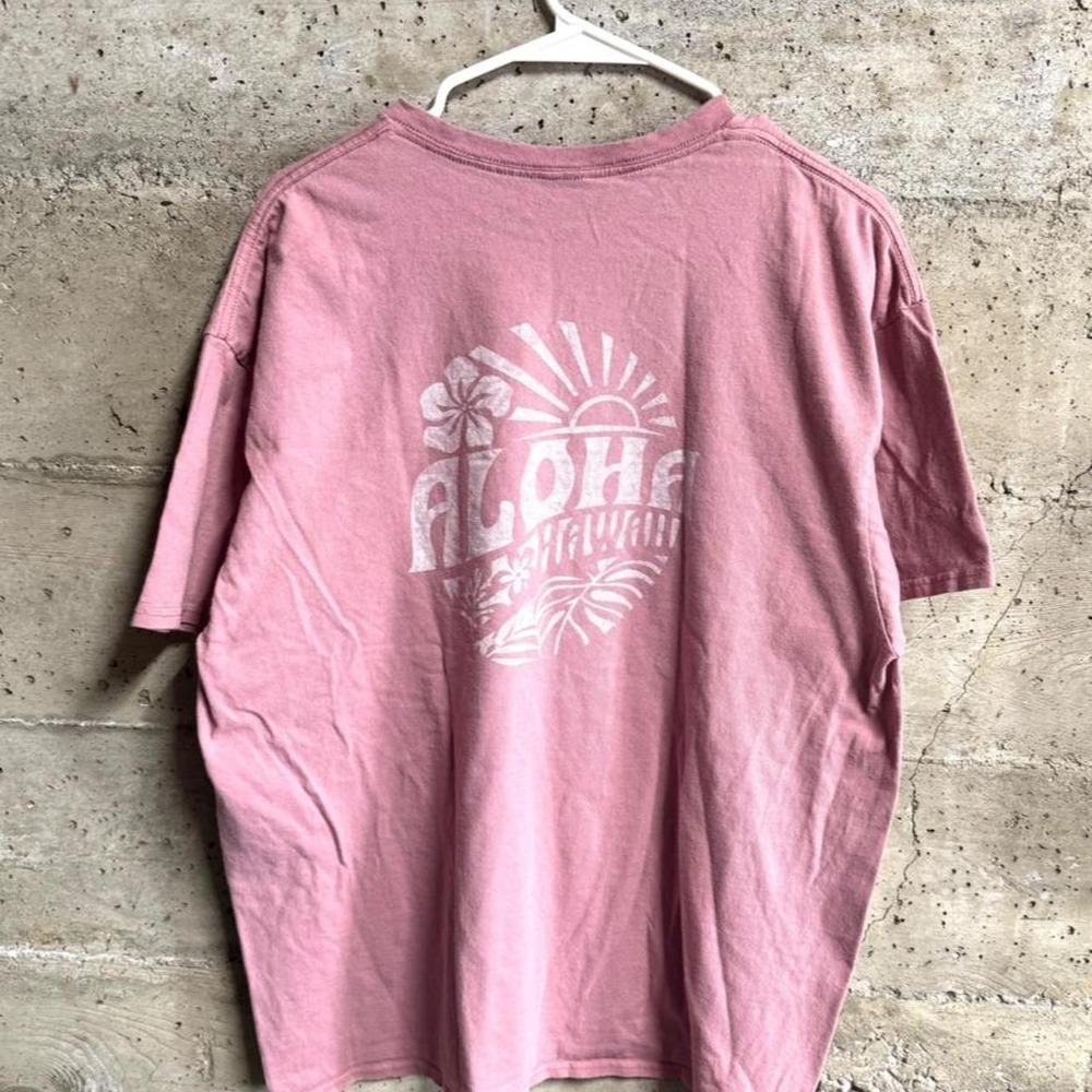 Vintage 2000s Aloha Hawaii Surf Graphic T Shirt Pink Large